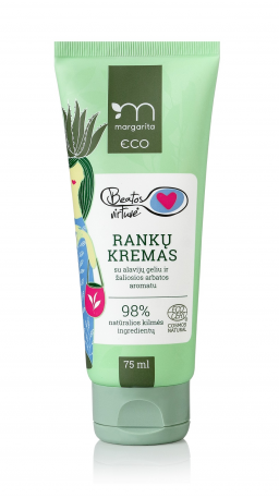 MARGARITA ECO BEATOS VIRTUVĖ Rankų kremas su alavijų geliu ir žaliosios arbatos aromatu 75ml